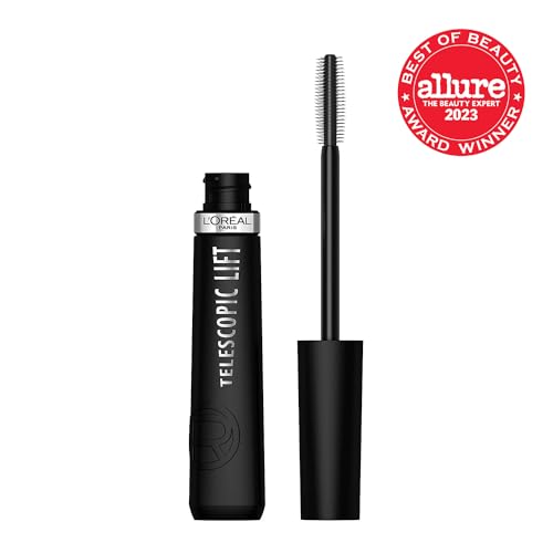 L'Oreal Paris Telescopic Lift Mascara for Volumizing Long Lashes with 36HR Wear and Blackest Black Finish
| L'Oreal Par